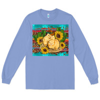 Colony Blue western chicks coop animals sunflowers cactus serape leopard turquoise Long Sleeve Tee - Artiststas