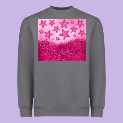 Pink Glitter Star Heavyweight Sweatshirt Designed By Jahusdesignshop