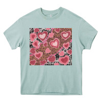 Arona valentines day hearts with leopard and cowhide Heavy Core Tee - RanaPortraitStore