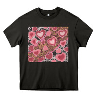 Asphalt valentines day hearts with leopard and cowhide Heavy Core Tee - RanaPortraitStore