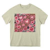 Mossy valentines day hearts with leopard and cowhide Heavy Core Tee - RanaPortraitStore