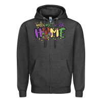 Charcoal Heather welcome to our home Zipper Hoodie - MaliasSmallBusiness