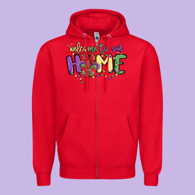 Welcome To Our Home Zipper Hoodie Designed By Maliassmallbusiness