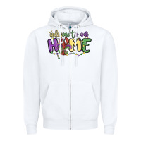White welcome to our home Zipper Hoodie - MaliasSmallBusiness