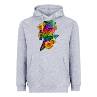 Heather Grey LGBTQ+ Lightnin' Bolt With Sunflower Heavyweight Hoodie - BundleAndBundleShop