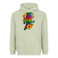 Matcha LGBTQ+ Lightnin' Bolt With Sunflower Heavyweight Hoodie - BundleAndBundleShop