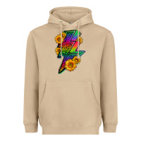 Mushroom LGBTQ+ Lightnin' Bolt With Sunflower Heavyweight Hoodie - BundleAndBundleShop
