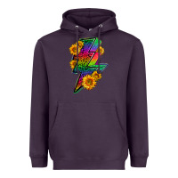 Plum LGBTQ+ Lightnin' Bolt With Sunflower Heavyweight Hoodie - BundleAndBundleShop