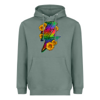 Sage LGBTQ+ Lightnin' Bolt With Sunflower Heavyweight Hoodie - BundleAndBundleShop