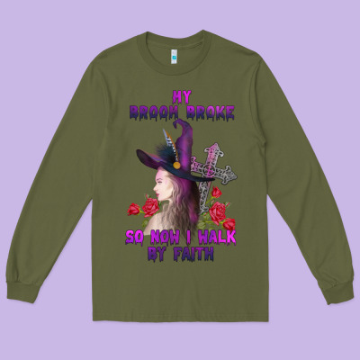 My Broom Broke Long Sleeve Tee Designed By Adodesignshop
