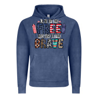 Vintage Denim land of the beacause of the brave Vintage Hoodie - CowhideDigitalArt