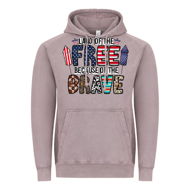 Land Of The Beacause Of The Brave Vintage Hoodie by CowhideDigitalArt | Teevron