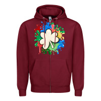 Burgundy st patricks day shamrock autism Zipper Hoodie - MaliasSmallBusiness