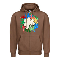 Chestnut st patricks day shamrock autism Zipper Hoodie - MaliasSmallBusiness