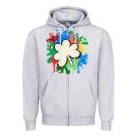 Heather Grey st patricks day shamrock autism Zipper Hoodie - MaliasSmallBusiness
