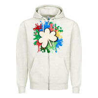 Oatmeal Heather st patricks day shamrock autism Zipper Hoodie - MaliasSmallBusiness