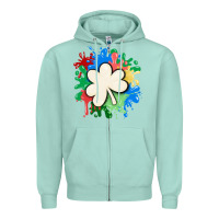 Seafoam st patricks day shamrock autism Zipper Hoodie - MaliasSmallBusiness