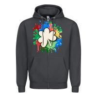 Smoke st patricks day shamrock autism Zipper Hoodie - MaliasSmallBusiness