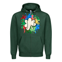 St Patricks Day Shamrock Autism Zipper Hoodie | Teevron