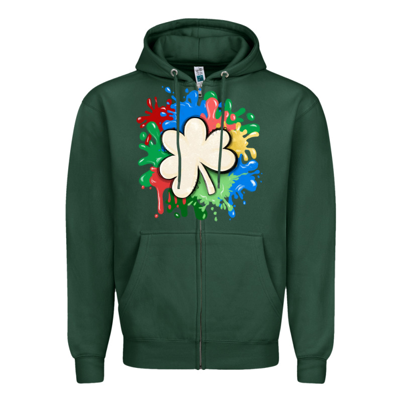 St Patricks Day Shamrock Autism Zipper Hoodie by MaliasSmallBusiness | Teevron