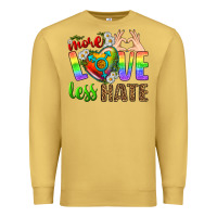 Antique Gold More Love Less Hate LGBTQ Premium Sweatshirt - BundleAndBundleShop