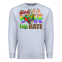 Heather Grey More Love Less Hate LGBTQ Premium Sweatshirt - BundleAndBundleShop