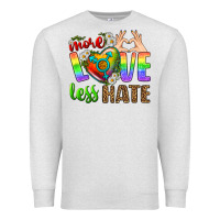 Oatmeal Heather More Love Less Hate LGBTQ Premium Sweatshirt - BundleAndBundleShop