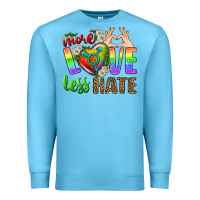 Ocean Blue More Love Less Hate LGBTQ Premium Sweatshirt - BundleAndBundleShop
