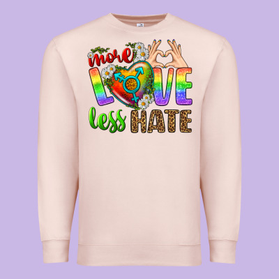 More Love Less Hate Lgbtq Premium Sweatshirt Designed By Bundleandbundleshop