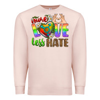 Pale Pink More Love Less Hate LGBTQ Premium Sweatshirt - BundleAndBundleShop