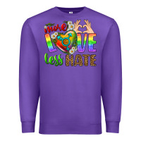 Purple More Love Less Hate LGBTQ Premium Sweatshirt - BundleAndBundleShop