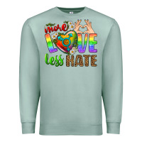 Seafoam More Love Less Hate LGBTQ Premium Sweatshirt - BundleAndBundleShop