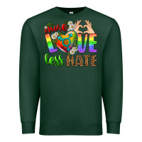 Sports Green More Love Less Hate LGBTQ Premium Sweatshirt - BundleAndBundleShop