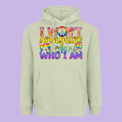 Lgbtq I Won't Apologize For Who I Am Heavyweight Hoodie Designed By Bundleandbundleshop