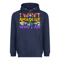 Navy LGBTQ I Won't Apologize For Who I Am Heavyweight Hoodie - BundleAndBundleShop