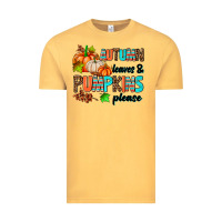 Vintage Mustard autumn leaves pumpkin please Vintage Tee - AdoDesignShop