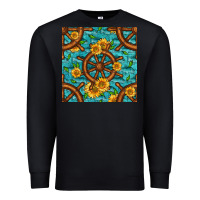 Black Lake Boat Rudder And Sunflowers Seamless Pattern Premium Sweatshirt - BundleAndBundleShop