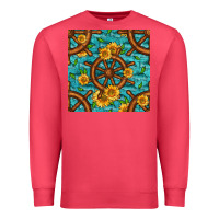 Cardinal Lake Boat Rudder And Sunflowers Seamless Pattern Premium Sweatshirt - BundleAndBundleShop