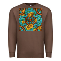 Chestnut Lake Boat Rudder And Sunflowers Seamless Pattern Premium Sweatshirt - BundleAndBundleShop