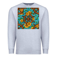 Heather Grey Lake Boat Rudder And Sunflowers Seamless Pattern Premium Sweatshirt - BundleAndBundleShop