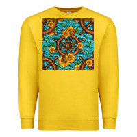 Lemon Lake Boat Rudder And Sunflowers Seamless Pattern Premium Sweatshirt - BundleAndBundleShop