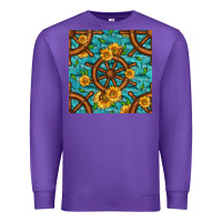 Purple Lake Boat Rudder And Sunflowers Seamless Pattern Premium Sweatshirt - BundleAndBundleShop