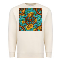 Sandshell Lake Boat Rudder And Sunflowers Seamless Pattern Premium Sweatshirt - BundleAndBundleShop