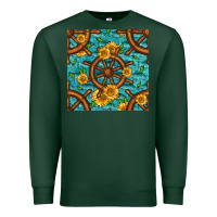 Sports Green Lake Boat Rudder And Sunflowers Seamless Pattern Premium Sweatshirt - BundleAndBundleShop