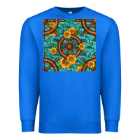 True Royal Lake Boat Rudder And Sunflowers Seamless Pattern Premium Sweatshirt - BundleAndBundleShop