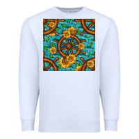 White Lake Boat Rudder And Sunflowers Seamless Pattern Premium Sweatshirt - BundleAndBundleShop
