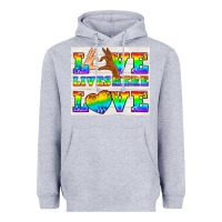 Heather Grey Western LGBTQ+ Love Lives Here Tumbler Heavyweight Hoodie - BundleAndBundleShop