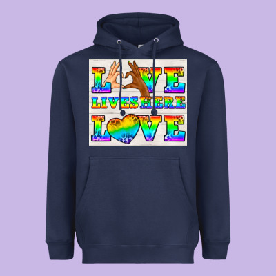 Western Lgbtq+ Love Lives Here Tumbler Heavyweight Hoodie Designed By Bundleandbundleshop