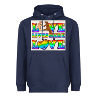 Navy Western LGBTQ+ Love Lives Here Tumbler Heavyweight Hoodie - BundleAndBundleShop
