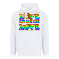 White Western LGBTQ+ Love Lives Here Tumbler Heavyweight Hoodie - BundleAndBundleShop